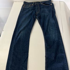 Levis 513 Jeans Mens 34x32 Dark Blue Straight Leg  Denim